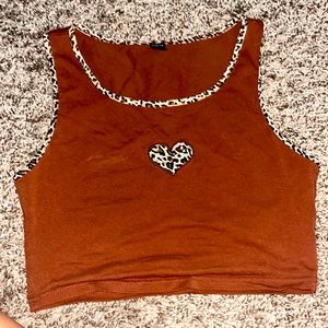 SHEIN leopard print crop top, worn once, no pilling